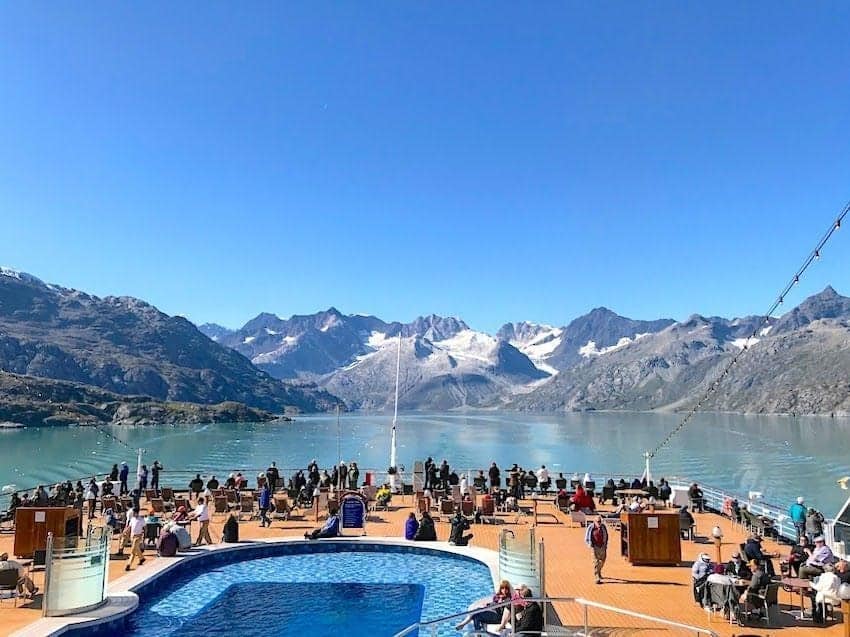 Eurodam swimming pool in Glacier Bay Alaska